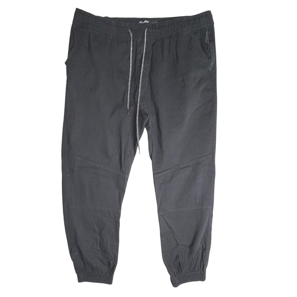 Brooklyn Cloth The Jogger‎ Twill Drawstring Pants Black Mens 2XL